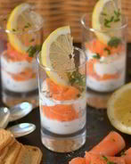 Закуска из семги в рюмках