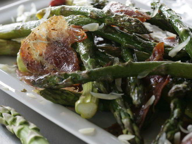 Рецепт закуски из спаржи с ветчиной