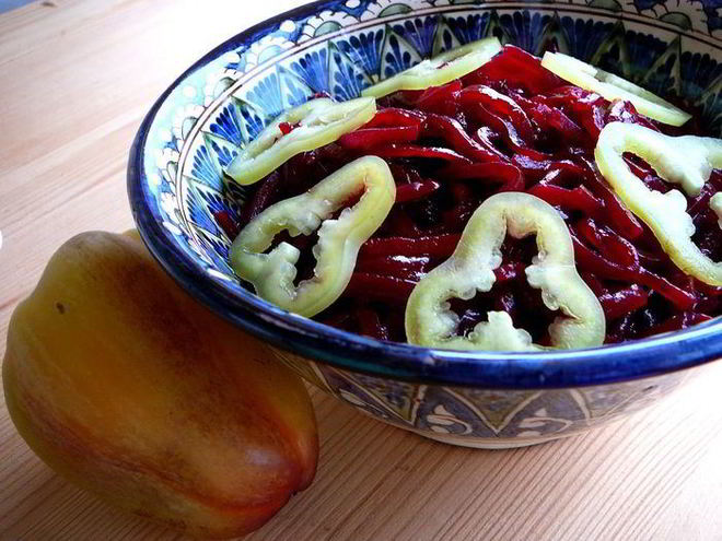 Рецепт закуски из свеклы и болгарского перца