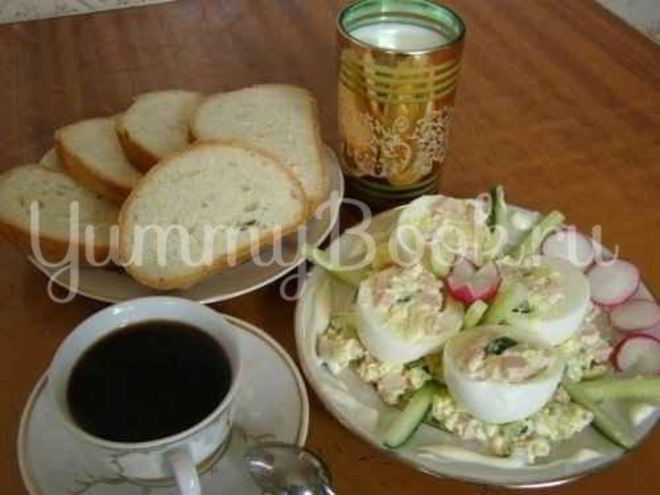 Рецепт закуски из яиц с овощами