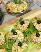 Закуска на чипсах с курицей