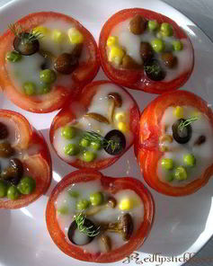 Заливные помидоры с грибами