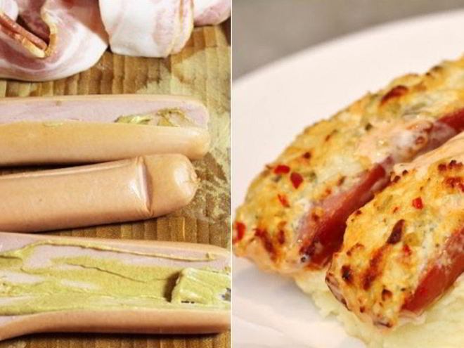 Рецепт запеченных в духовке сосиски