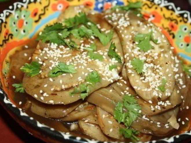 Рецепт жареных маринованных баклажанов